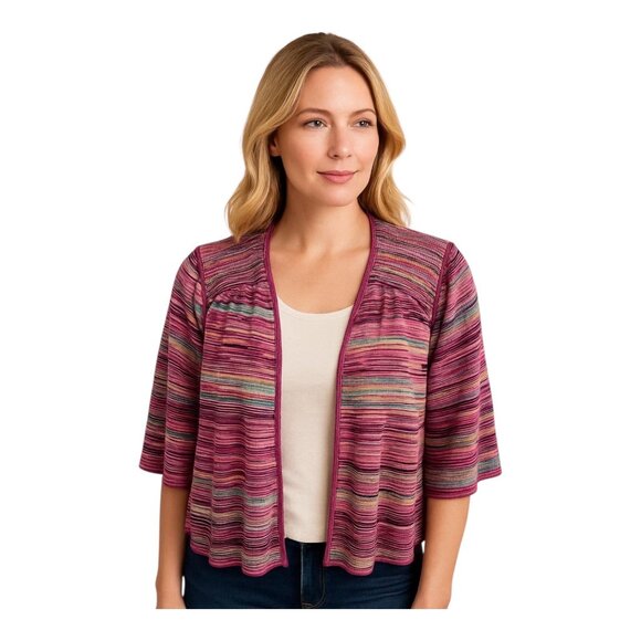 Laundry by Shelli Segal Dolman Sleeve Shrug~Size X-Small~Multicolor Drape~L8 20 - Picture 1 of 10